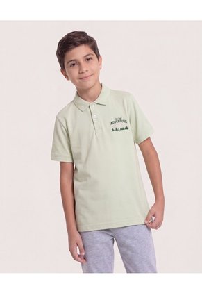 Polo Let The Adventure Begin Para Niño  Infantil Niño Verde Ostu