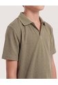 Polo Básico Cuello V Para Niño  Infantil Niño Verde Ostu de Ostu