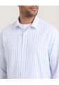Camisa  Para Hombre Manga Larga Sin Bolsillo Cuello C Color Azul Marca Ostu #60019068 de Ostu