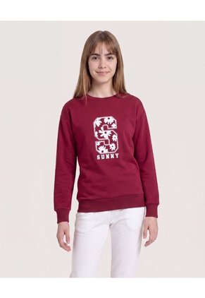 Buzo Sunny Flores Bordadas Para Niña  Infantil Niña Vino Ostu