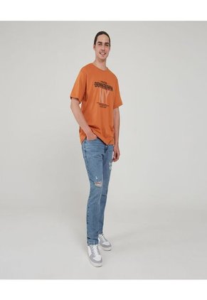 Camiseta Para Hombre Manga Corta Color Café  Marca Ostu #60091049