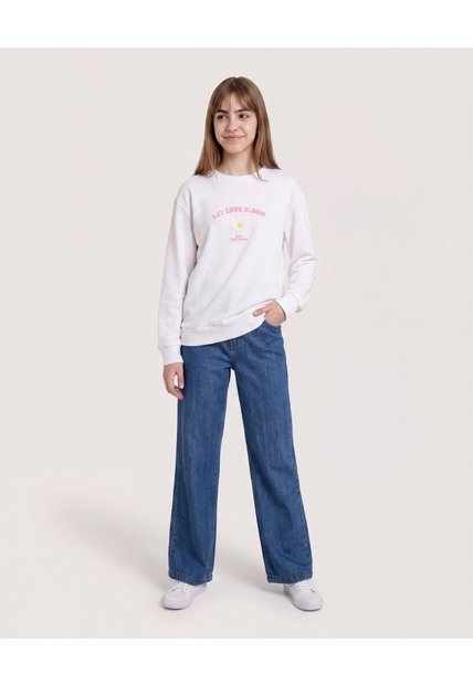 Buzo Let Love Bloom Para Niña  Infantil Niña Crema Ostu