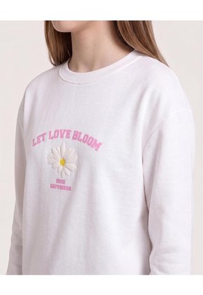 Buzo Let Love Bloom Para Niña Infantil Niña Crema Ostu