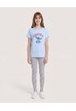 Camiseta Stitch Ohana Forever Para Niña  Infantil Niña Celeste Ostu de Ostu
