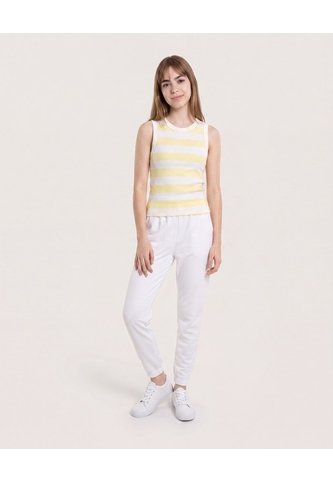 Camiseta Tank Rayas De Verano Para Niña  Infantil Niña Crema Ostu Ostu