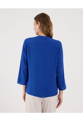 Blusa Para Mujer Manga 3/4 Color Azul Marca Ostu #40121165