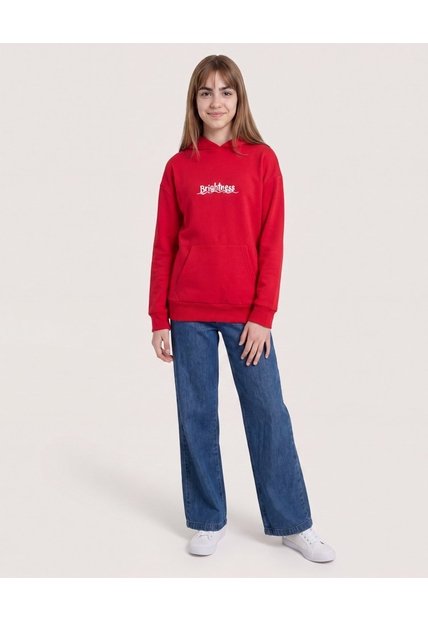 Buzo Con Capota Brightness Para Niña  Infantil Niña Rojo Ostu