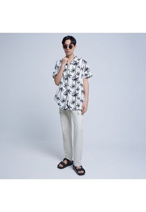 Camisa Para Hombre Manga Corta Sin Bolsillo Color Negro Marca Ostu #60010621