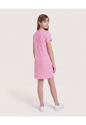 Vestido Rayas Everyday Para Niña Infantil Niña Rosa Ostu