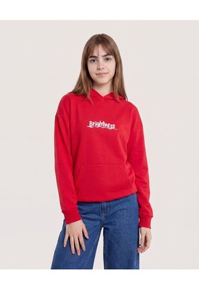 Buzo Con Capota Brightness Para Niña  Infantil Niña Rojo Ostu