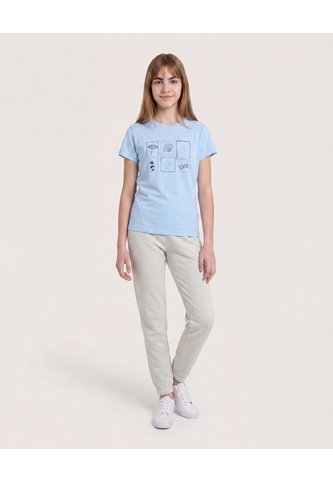 Camiseta Postales Del Verano Para Niña  Infantil Niña Azul Ostu Ostu