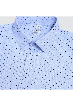 Camisa Para Hombre Manga Larga Con Bolsillo Color Azul  Marca Ostu #60010643