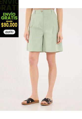 Short Para Mujer Multiusos Plano Color Verde Marca Ostu #40190368 Ostu