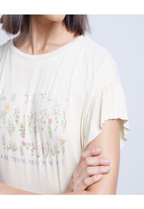 Camiseta Para Mujer Manga Corta Color Amarillo  Marca Ostu #40091706