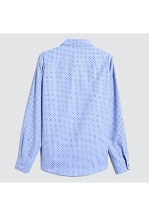 Camisa Para Hombre Manga Larga Con Bolsillo Color Azul  Marca Ostu #60010643