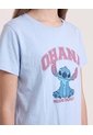Camiseta Stitch Ohana Forever Para Niña  Infantil Niña Celeste Ostu de Ostu