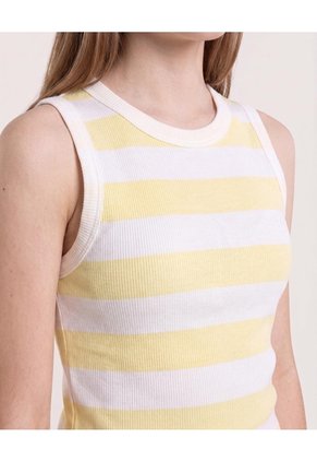 Camiseta Tank Rayas De Verano Para Niña  Infantil Niña Crema Ostu