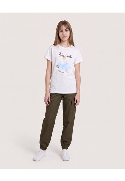 Camiseta Cenicienta Once Upon A Time Para Niña  Infantil Niña Crema Ostu