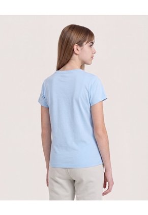 Camiseta Postales Del Verano Para Niña Infantil Niña Azul Ostu