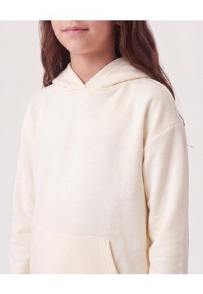 Buzo Hoodie Con Estampado Veraniego  Infantil Niña Crema Ostu
