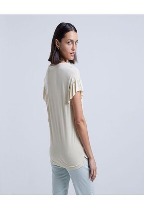 Camiseta Para Mujer Manga Corta Color Amarillo  Marca Ostu #40091706