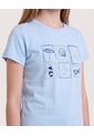 Camiseta Postales Del Verano Para Niña  Infantil Niña Azul Ostu de Ostu