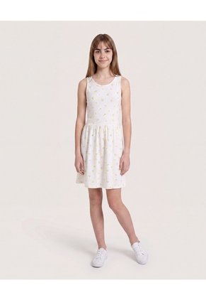 Vestido Flores De Primavera Para Niña Infantil Niña Crema Ostu