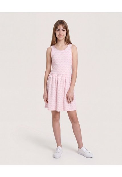 Vestido Ondas De Verano Para Niña  Infantil Niña Rosa Ostu