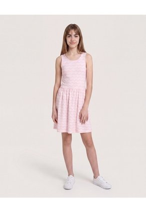 Vestido Ondas De Verano Para Niña Infantil Niña Rosa Ostu