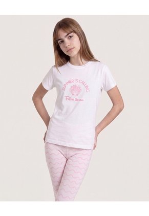 Camiseta Summer Is Calling Para Niña Infantil Niña Negro Ostu