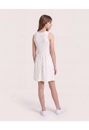 Vestido Flores De Primavera Para Niña Infantil Niña Crema Ostu