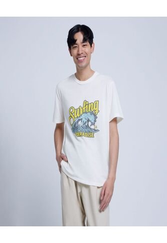 Camiseta Para Hombre Manga Corta Color Crema Marca Ostu #60091256 Ostu