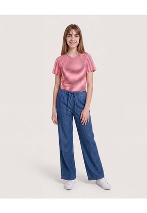 Camiseta Cropped Rayas Marineras Para Niña Infantil Niña Rosa Ostu