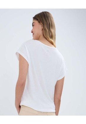 Camiseta Para Mujer Manga Corta Color Crema Marca Ostu #40092033