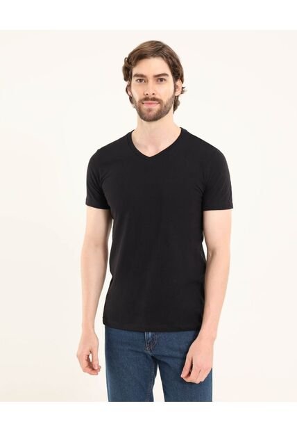 Camiseta Para Hombre Manga Corta Color Negro Marca Ostu #60091036