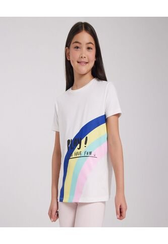 Camiseta Para Niña Manga Corta Color Crema Marca Ostu #90090147 Ostu