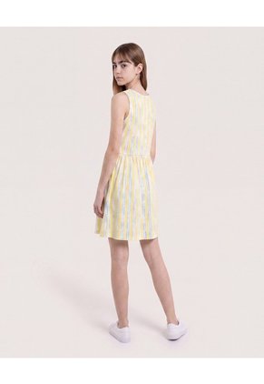 Vestido Rayas De Verano Para Niña Infantil Niña Crema Ostu
