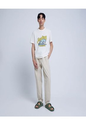 Camiseta Para Hombre Manga Corta Color Crema Marca Ostu #60091256