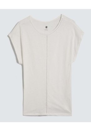 Camiseta Para Mujer Manga Corta Color Crema Marca Ostu #40092033