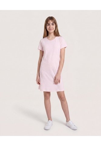 Vestido Rayas Soft Mood Para Niña  Infantil Niña Rosa Ostu Ostu