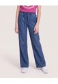 Jean Wide Leg Pretina Ajustable Para Niña  Infantil Niña Azul Ostu de Ostu