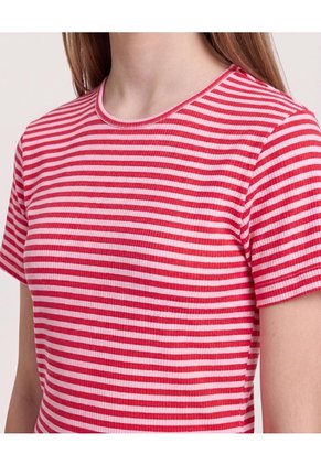 Camiseta Cropped Rayas Marineras Para Niña Infantil Niña Rosa Ostu