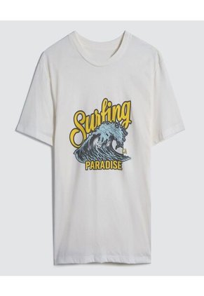 Camiseta Para Hombre Manga Corta Color Crema Marca Ostu #60091256