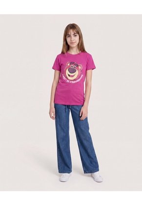 Jean Wide Leg Pretina Ajustable Para Niña Infantil Niña Azul Ostu
