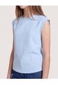 Camiseta Texturizada Manga Sisa Para Niña  Infantil Niña Azul Ostu de Ostu