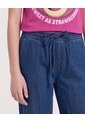 Jean Wide Leg Pretina Ajustable Para Niña  Infantil Niña Azul Ostu de Ostu