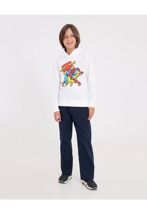 Buzo  Infantil Niño Hoodie Color Crema Marca Ostu #80060200