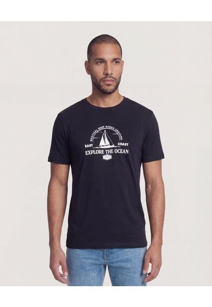Camiseta  Para Hombre Manga Corta Cuello Redondo Color Negro Marca Ostu #60091894