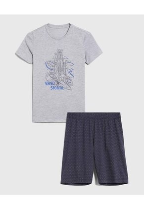 Pijama Infantil Niño M/C P/C Color Gris Marca Ostu #80040097