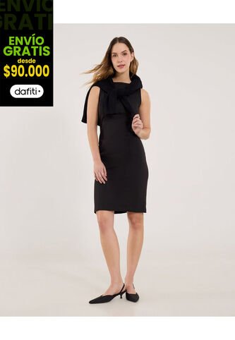 Vestido Para Mujer M/Sisa Medio Color Negro Marca Ostu #40170331 Ostu